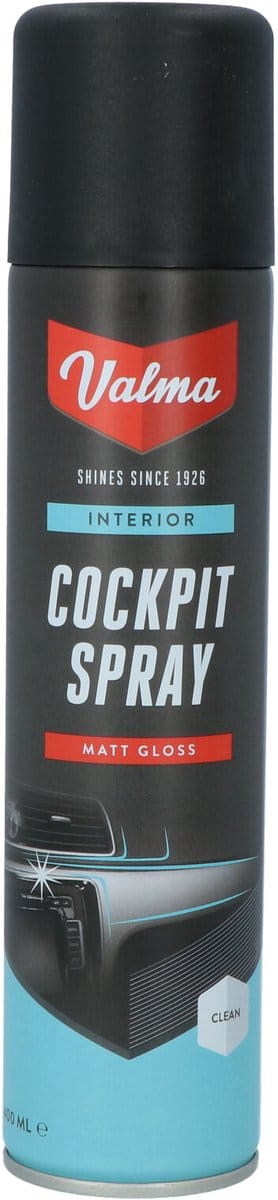 Valma Cockpitspray – Matglans - Reinigt, verzorgt en brengt glans terug - Antistatisch - Eenvoudig in gebruik - Voor kunststof en leer - 400ml