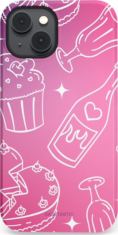 Casetastic Hoesje Geschikt voor Apple iPhone 14 Plus Magsafe - Stijlvolle Beschermende Duo-layer Case - Roze Gebakfeest