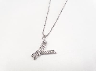 Ketting Met Letter Diamand - Y