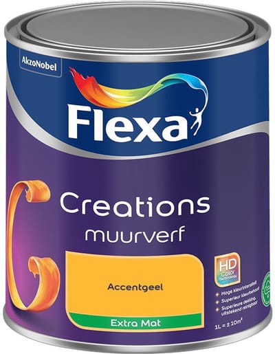 Flexa - Creations Muurverf Extra Mat - Accentgeel - Mengverf - 1 L