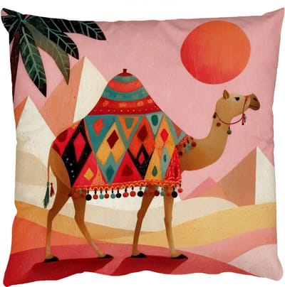 Sierkussens - Kussentjes Woonkamer - 50x50 cm - Kameel - Pyramides - Rode zon