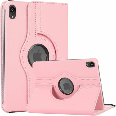 Tablet Hoes geschikt voor iPad Mini 7 (A17 Pro 2024) hoes 360° draaibare Bookcase - Licht Roze