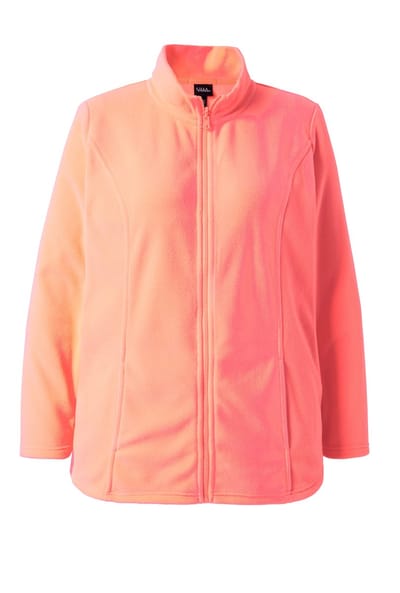 Ulla Popken - Dames - Fleecejas mix & match binnenjas gerecycled - Neonroze - Maat 42+