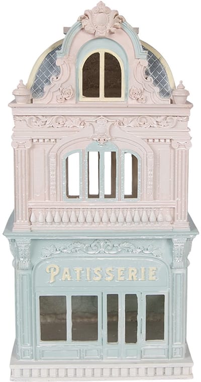 Clayre & Eef Decoratie Beeld Huis 19x15x38 cm Blauw Kunststof