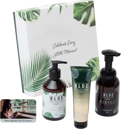 BLUE Collection Giftbox Bathroom - Hand & Body Foam - Shampoo - Handcrème - BLUE Wellness Dagentree voor 1 persoon
