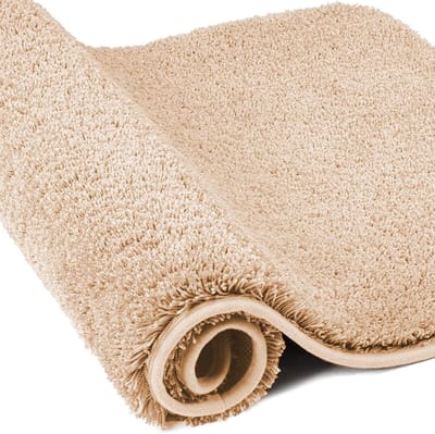 SnelShoppen - Superdikke Microvezel Badmat 60 x 120 cm - Absorberend Pluche Badkamertapijt in Camel - Antislip Deurmat voor Badkamer en Toilet