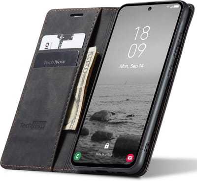 Hoesje geschikt voor Samsung Galaxy A54 - Book Case Leer Slimline Zwart