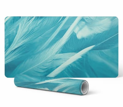 Duurzame antislip bureauonderlegger met delicate veren, 90x45 cm