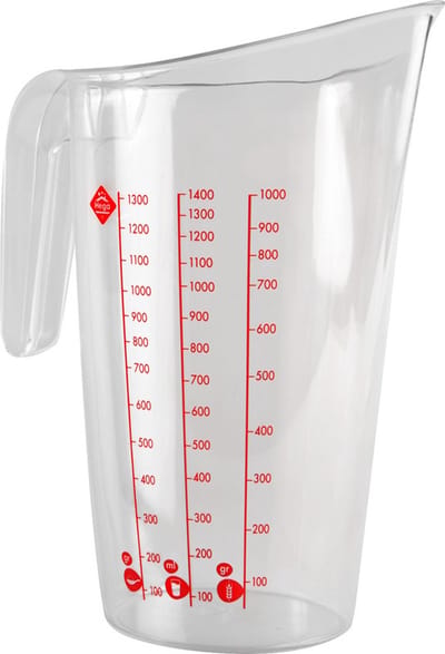 Hega Hogar Maatbeker met schenktuit - 1,4 liter - kunststof - met maataanduiding