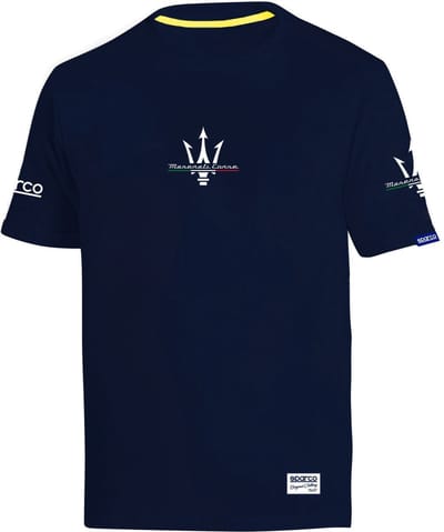 Sparco Maserati T-Shirt - Marineblauw/Wit — XS