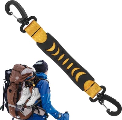 Schaatsdrager Riemen - Schaatsriemen Draagband - Schaatsen Vervoeren - Verstelbaar Ontwerp - 31 cm - Geel