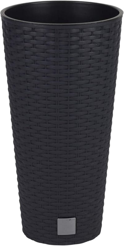 Bloempot Rond - Plantenbak Buiten - Tuin Decoratie - UV en Vorstbestendig - 48x25cm - Zwart