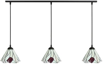 3 x Tiffany Tulip lampen aan plafondbalk - Art Deco Trade