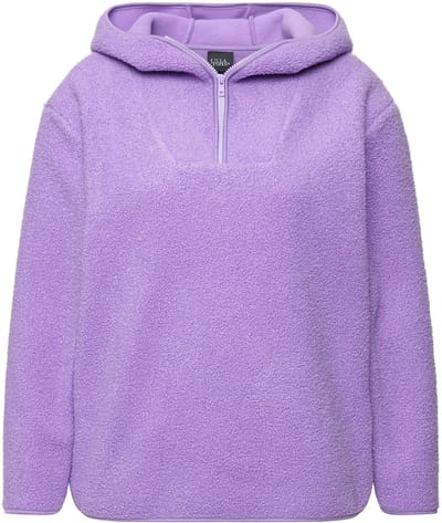 Ulla Popken - Dames - Teddy-pullover pluche capuchon lange mouwen - Blauwe lila - Maat 46+