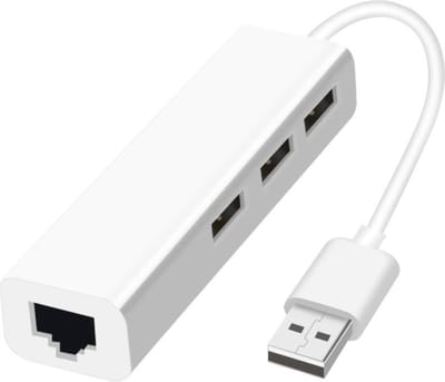 WiseGoods Ethernet Splitter met 3 Poort USB HUB - RJ45 LAN Adapter - Netwerkkaart - USB 2.0 naar Ethernet