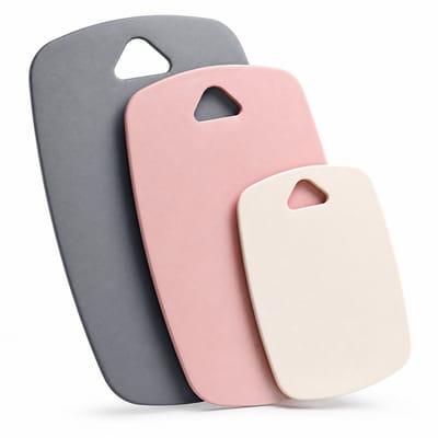 BOTC Snijplanken Set 3 Stuks - Kunststof Keuken Snijplanken - Antibacteriële Snijplank voor Vlees, Vis, Groente & Brood - Roze
