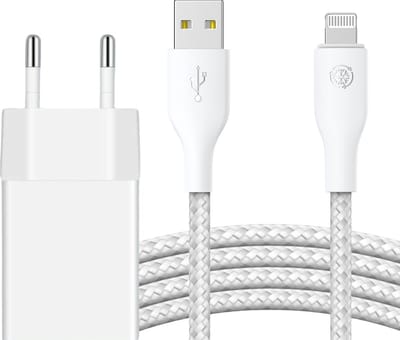 Usb stekker geschikt voor iPhone / iPad / iPod + Lightning kabel 3 meter - Lange oplader voor 14 / 13 12 11 X XR XS Max