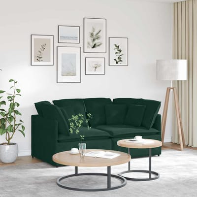 vidaXL - Modulaire - bank - met - kussens - fluweel - donkergroen