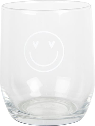 Clayre & Eef Waterglas 300 ml Transparant Glas smile