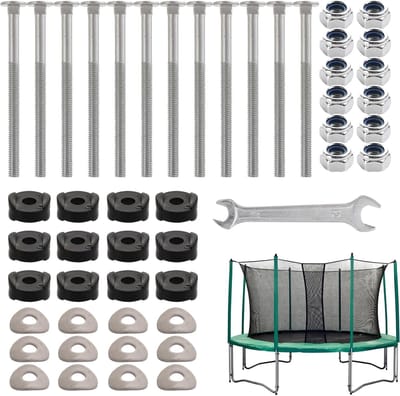 Trampoline Verankeringsset - Stabilisatie Onderdelen - Veiligheid Vergroten - Roestwerend Verzinkt Staal - 12 Stuks - Zilver