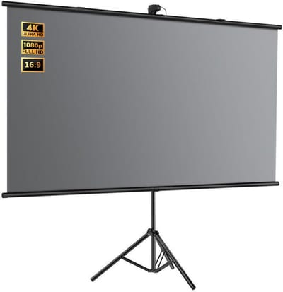Projectiescherm met Statief - Filmscherm HD - Thuisbioscoop Creëren - Verstelbare Hoogte - 60 Inch 16:9 - Zwart