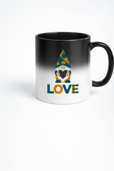 Magische Mok 'LIEFDE Kabouter' met Hart - Kleurveranderende Warmtegevoelige Mok