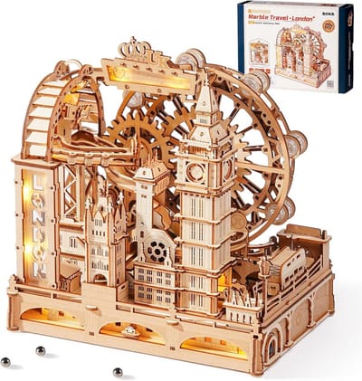 3D Houten Puzzel Balbaan Model met LED Verlichting - Architectuur Modelbouw Set