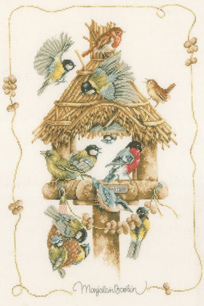 Lanarte Borduurpakket - Borduurset - Borduurpakket volwassenen - Telpakket kit - 37 x 54cm - Vogelhuisje - Marjolein Bastin - PN-0007962