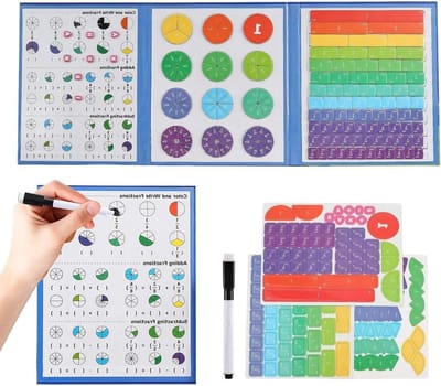 Magnetisch Breukenboek - Rekenhulpmiddel - Wiskunde Leren - Interactieve Elementen - 18.6 x 22 cm - Meerdere Kleuren