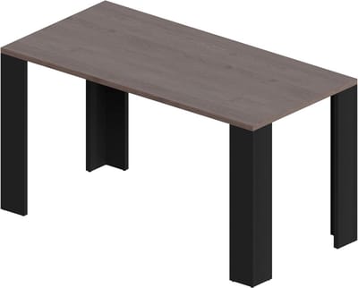 Eetkamertafel Keukentafel Bureau met Zwarte Poten en 2.5cm Robuust Tafelblad 120x80 cm