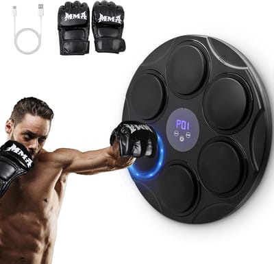 Muziek Boksen Machine - Ritme Training - Fitness Thuis - Verstelbare Snelheid - 40x40 cm - Zwart