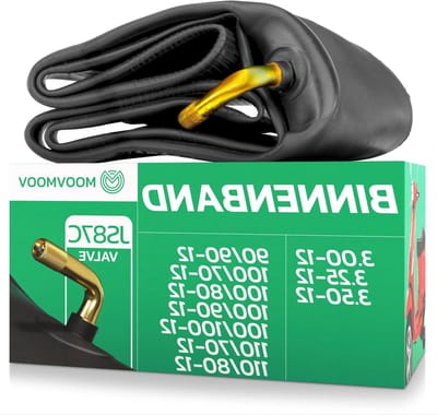 Binnenband Scooter - Scooterband Binnenband - Band Reparatie - Haaks Ventiel - 12 inch - Zwart