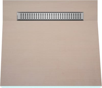 Betegelbare doucheplaat 80 x 80 cm Sirocco Oneway Wiper Showerlay doucheplank eenzijdig aflopend afvoer van roestvrij staal