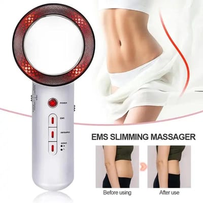 Ultrasound Cavitatie EMS Gezicht Lichaam Afslank Massager Lipo Vetverbrander Machine Galvanisch Infrarood Ultrasoon Gewichtsverlies Machine beige