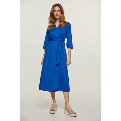 Midi Royal Blue Jurk met Riem