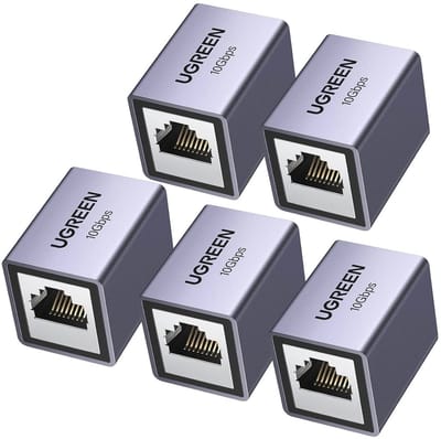 10 Gigabit Ethernet Koppeling voor Netwerkkabel - Geschikt voor Cat7, Cat6, Cat5e en Cat5 - 5 Stuks