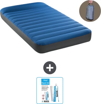 Intex Luchtbed - 1-Persoons - 99 x 191 x 22 cm - Blauw - Inclusief pomp en Reparatieset