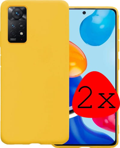 Hoesje 2 Stuks - Geschikt voor Xiaomi Redmi Note 11s - Sterk & Shockproof - Case Siliconen - Back Cover - Telefoon Hoes - Geel
