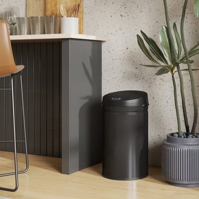 MODFU - Sensorafvalemmer - Softclose Deksel - Modern - Voor Keuken - Roestvrij Staal - Zwart - 30 L
