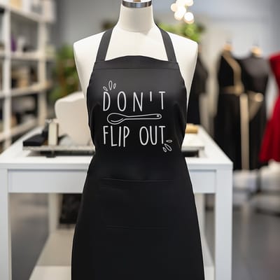Verstelbaar kookschort, unisex, met 2 Zakken Vloeistof Druppel Waterbestendig Koken Keuken Restaurant Bar Schilderen BBQSchort, voor diverse doeleinden, Zwart Schorten Koksschort Unisex Schorten voor Vrouwen en mannen , dont flip out.