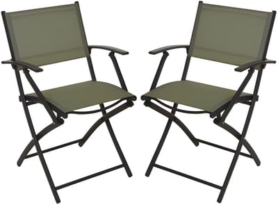 Redcliffs Klapstoel - 2x - groen - opklapbaar - 46 x 52 x 85 cm - staal/polyester - campingstoel/tuinstoel