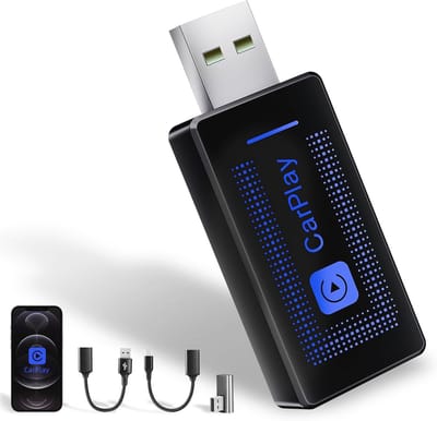 Draadloze CarPlay-adapter voor telefoon - Plug & Play USB-converter, automatisch opnieuw verbinden, compatibel met auto's van 2016 en later en iOS 10+