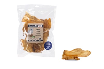 Beeztees natuurlijke lamsoren - Hondensnack - Kauwsnack - Lam - Voordeelverpakkking - 125g