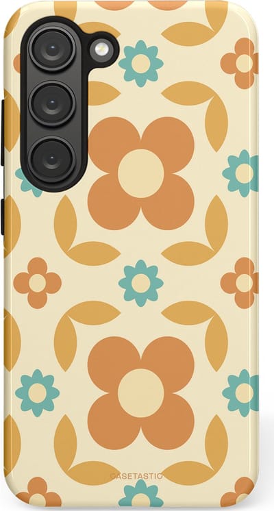 Casetastic hoesje geschikt voor Samsung Galaxy S23 - Dubbellaagse bescherming - Retro verlangen - Fashion Case - Crème Perzik Goud