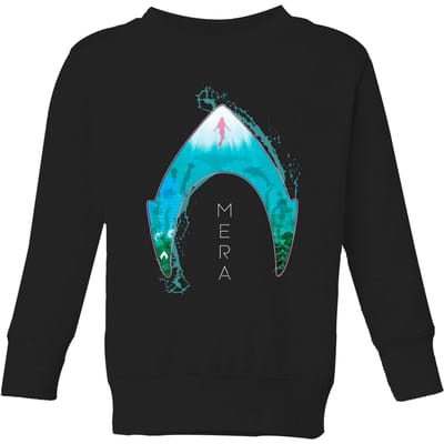 Aquaman Mera Logo kindertrui - Zwart - 146/152 (11-12 jaar)