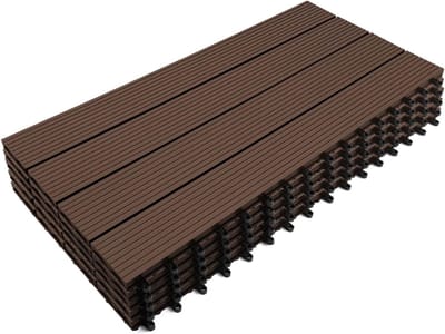 Terras Tegels - Vlonder Platen - Buiten Leven - Eenvoudige Klik Montage - 60x30cm Set 5 - Taupe