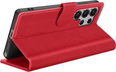 Zanae, Hoesje geschikt voor Galaxy S25 Ultra - Wallet Case & Magneetsluiting, Rood
