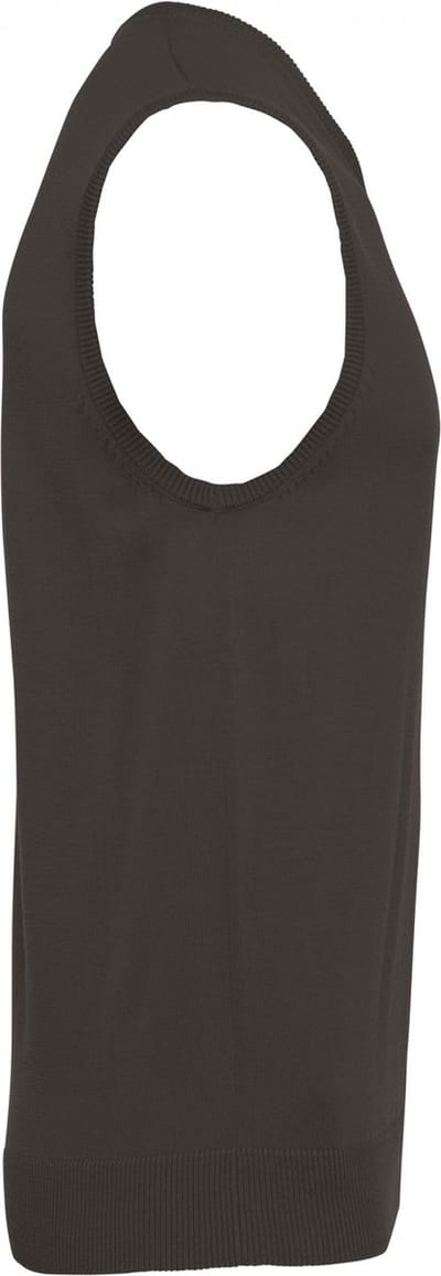 Pullover/Cardigan Heren S Kariban V-hals Mouwloos Dark Grey 50% Katoen, 50% Acryl