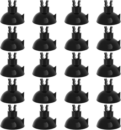 Aquarium Clips voor 0.5 cm ID Luchtpijp - Zwarte Houder Klemmen, Ventilatie Accessoires, Verpakking van 20 Stuks voor Aquaria