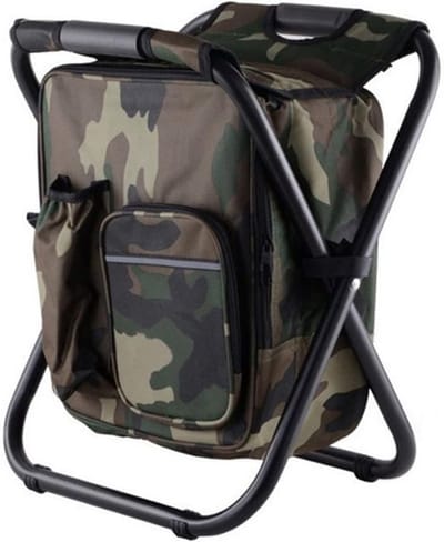 Lichte Vouwstoel met Rugzak voor Kamperen, Hiking en Picknicks - Grote Capaciteit en Camouflage Design